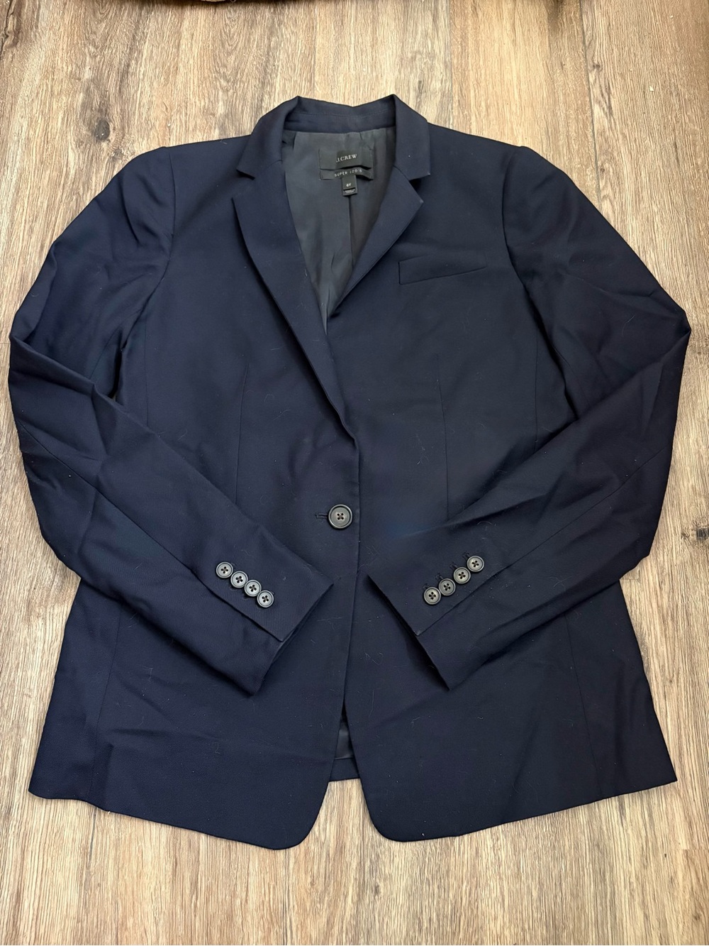 J Crew 100% Wool Blazer Suit Jacket Navy Blue Women’s 6 Super 120s Professional